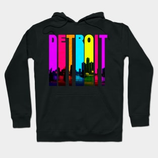 Retro Detroit Michigan Cityscape Skyline Hoodie